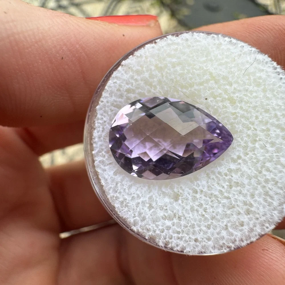 5.25ctw genuine pear amethyst loose in gem jar - Picture 13 of 15
